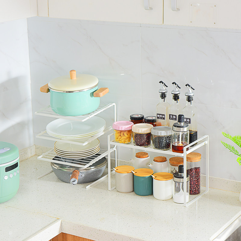 Kitchen Stratified Shelf table surface Desktop seasoning containing integral cupboard Ninner separating plate Double plate double boiler shelf