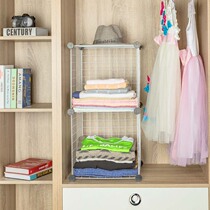 Wardrobe storage closet finishing layered iron layered combination rack clothing rack cabinet partition dormitory storage