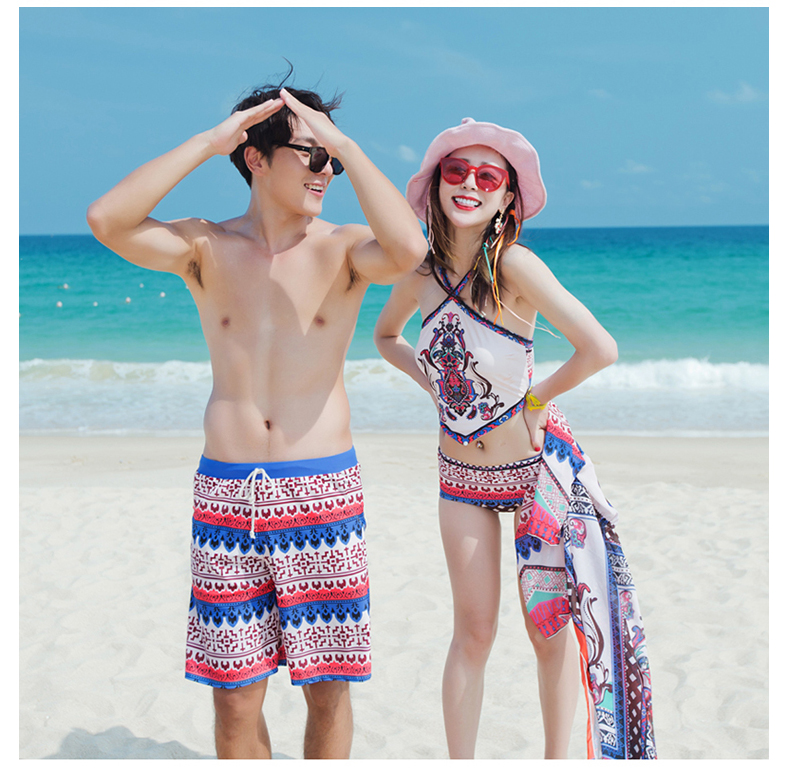 Cặp đôi Đồ bơi Phụ nữ New Hot Springs Beach Resort Đặt bãi biển Cặp vợ chồng Bikini Tuần trăng mật Quần nam bộ đồ đôi đi biển đẹp