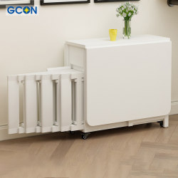 Zhi Guang Small Apartment Folding Dining Table, Space-Saving Table, Simple and Modern, 6-Person Movable Solid Wood Folding Table