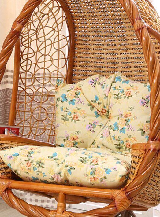 Real rattan hanging basket cushion swing seat cushion single rattan chair cloth cushion hanging basket hanging chair cushion