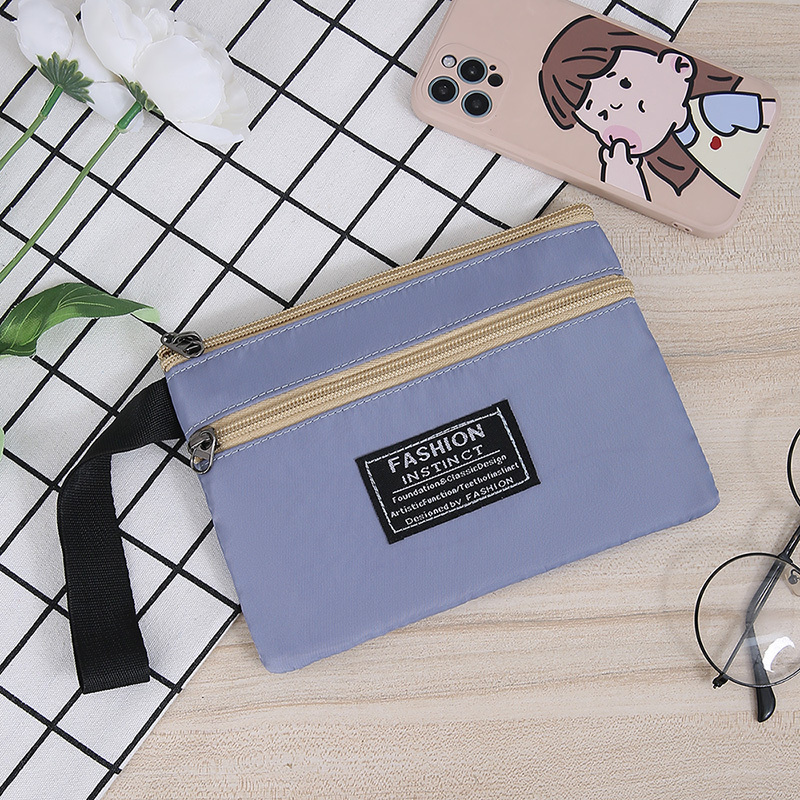 Japanese-Style Versatile Waterproof Multi-Layer Wrist Clutch Bag, Phone Coin Purse, Long Wallet, Id Card Key Storage Bag