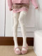 White Pantyhose with Heart-Shaped Bow, Autumn and Winter Japanese-Style Lolita Leggings, Cute Winter Outfit for Girls