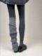 Miu gray threaded pantyhose women's autumn and winter outer wear warm pit striped Roman pattern slimming leggings spring and autumn