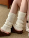 Wool Sock Covers, Slouch Socks for Autumn and Winter, Slimming Calf Socks, Y2K Style, Warm White Leg Warmers, Long Tube Socks to Pair with Birkenstock Shoes
