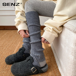 踩脚袜套堆堆袜女保暖灰色小腿袜秋冬季配勃肯鞋加厚针织长筒腿套