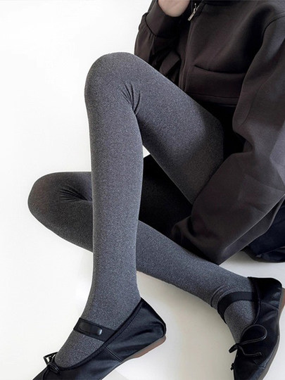 Gray Polka Dot Tights for Women, Spring and Autumn Thin Style, Retro Round Dot Gray Series, Outerwear Leggings, Versatile and Slimming