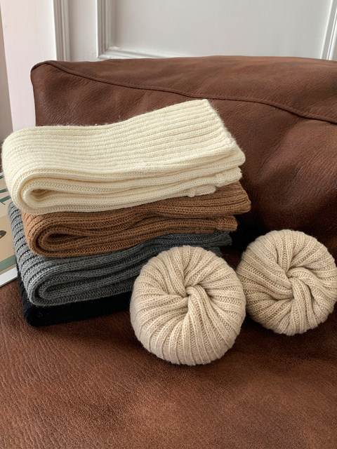 Wool Sock Covers, Slouch Socks for Autumn and Winter, Slimming Calf Socks, Y2K Style, Warm White Leg Warmers, Long Tube Socks to Pair with Birkenstock Shoes