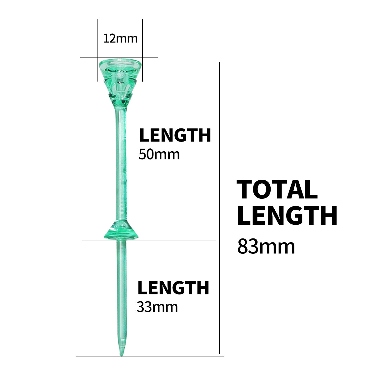 подставка для шара 新款黑tee30个 超细高尔夫球tee 限位高尔夫球钉 83mm黑色 OTHER