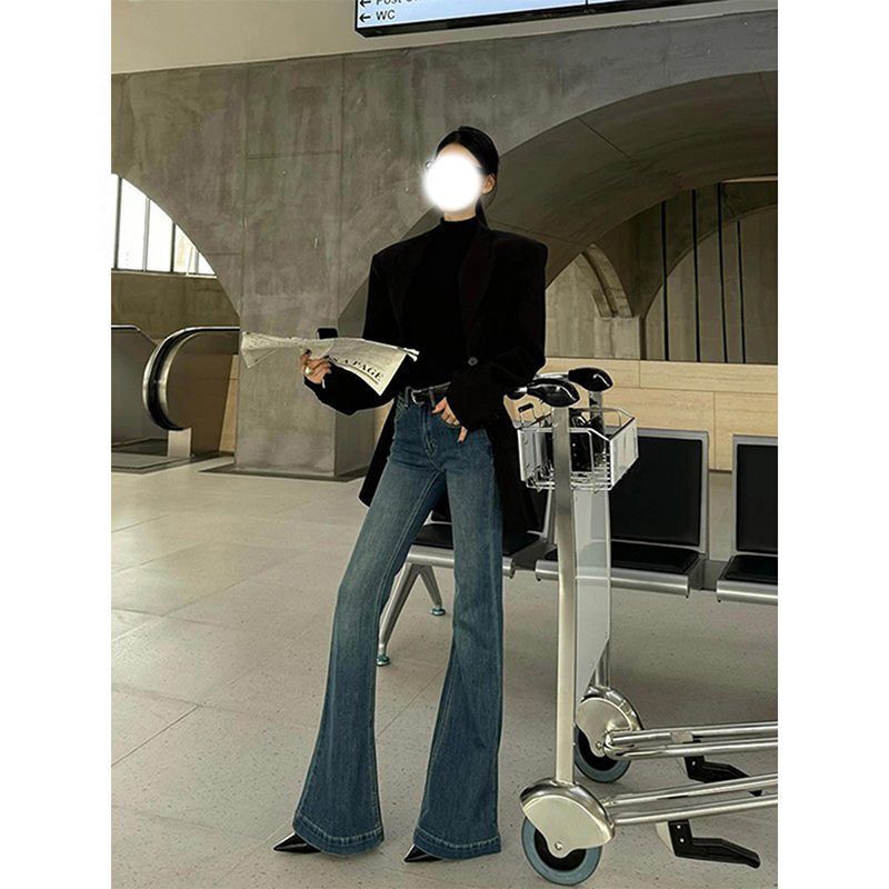 Xintang Jeans 2025 New Women's Autumn and Winter European Style Popular Pants to Pair with High Heels, High-Waisted Flared Long Pants Xintang Jeans 2025 New Women's Autumn and Winter European Style Popular Pants to Pair with High Heels, High-Waisted Flared Long Pants