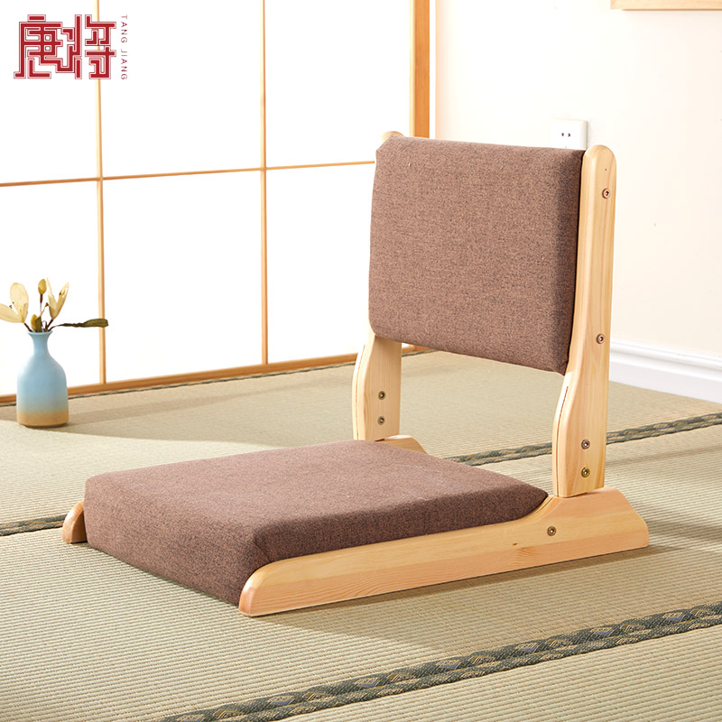 Tang will tatami solid wood Japanese furniture and room chair legeless chair backrest floor chair folding chair green floating window