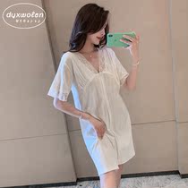 Japanese Pyjamas Sleeping Dress Women Summer Short Sleeves Pure Cotton Thin SEXY 2022 NEW CUTE PRINCESS WIND HOME DRESS