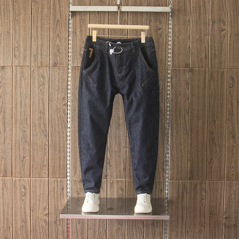 Anti-Fade Nine-Point Thin Denim Pants for Men, New Summer Tapered Slim-Fit Skinny Jeans, Original Denim That Doesn'T Fade, Diagonal Pocket Long Pants