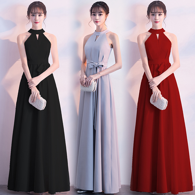 2022 New Style Socialite Halter Neck Long Banquet Dress with Noble Temperament, Hostess Dress, Evening Gown for Women