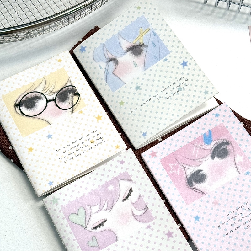Half a Flower Original Design |   Mint Sea Series Passport Book Tn Book Blank 32 Pages Flash Sand Cover 120g Inner Pages