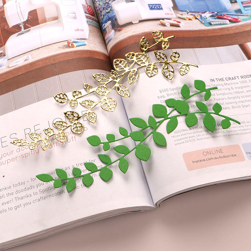 Cutting template DIY embossing machine paper art machine cutting paper hollowed out long strips of leaves branches cutting dies