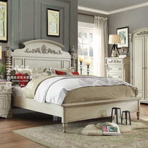 Foreign trade export American solid wood carved double storage big bed bedroom retro old Princess box bed customization