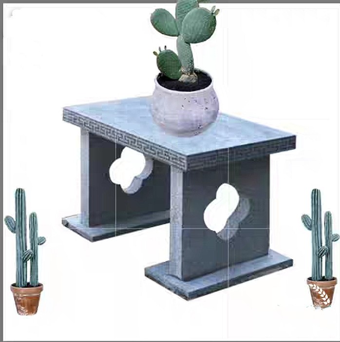 Imitation Ancient Stone Table Stone Bench Stone Carved Bonsai Bench Stone Base Garden Stone Bench Stone Strips Case Green Stone for Table Courtyard Flower Racks