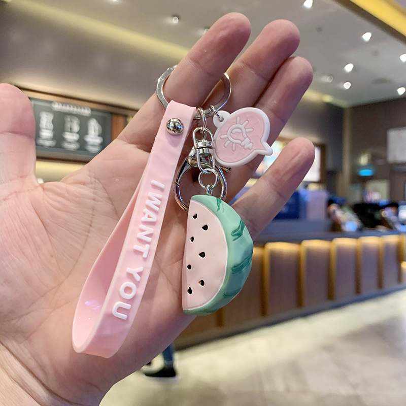 Army Green & Section Watermelona bag Doll Key buckle Pendant female lovers lovely ins originality Ring Internet celebrity automobile Key chain Small Pendant
