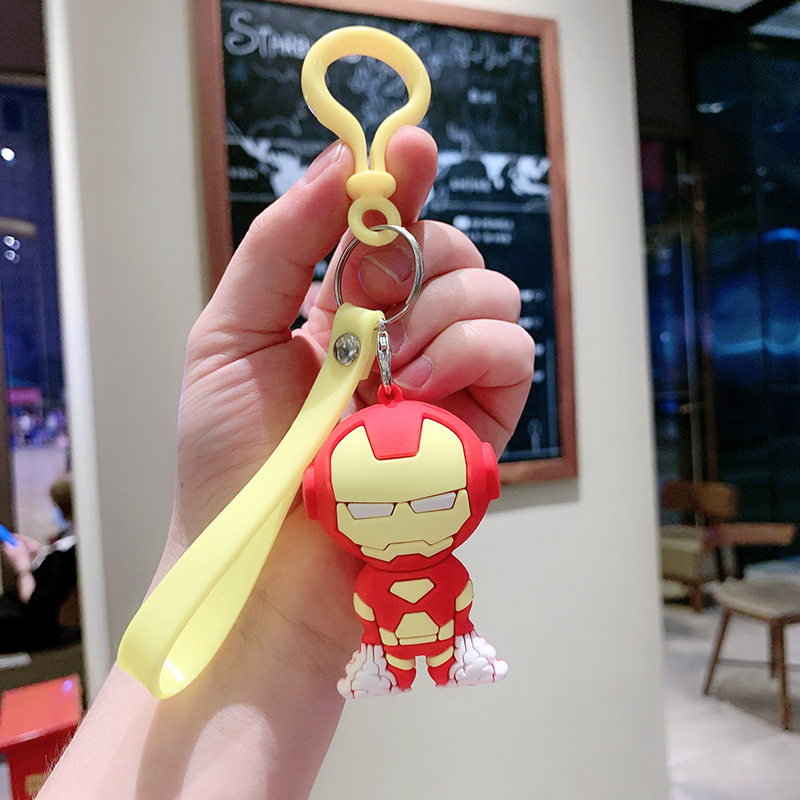 Watermelon Red & Iron Man + Yellow Ropea bag Doll Key buckle Pendant female lovers lovely ins originality Ring Internet celebrity automobile Key chain Small Pendant
