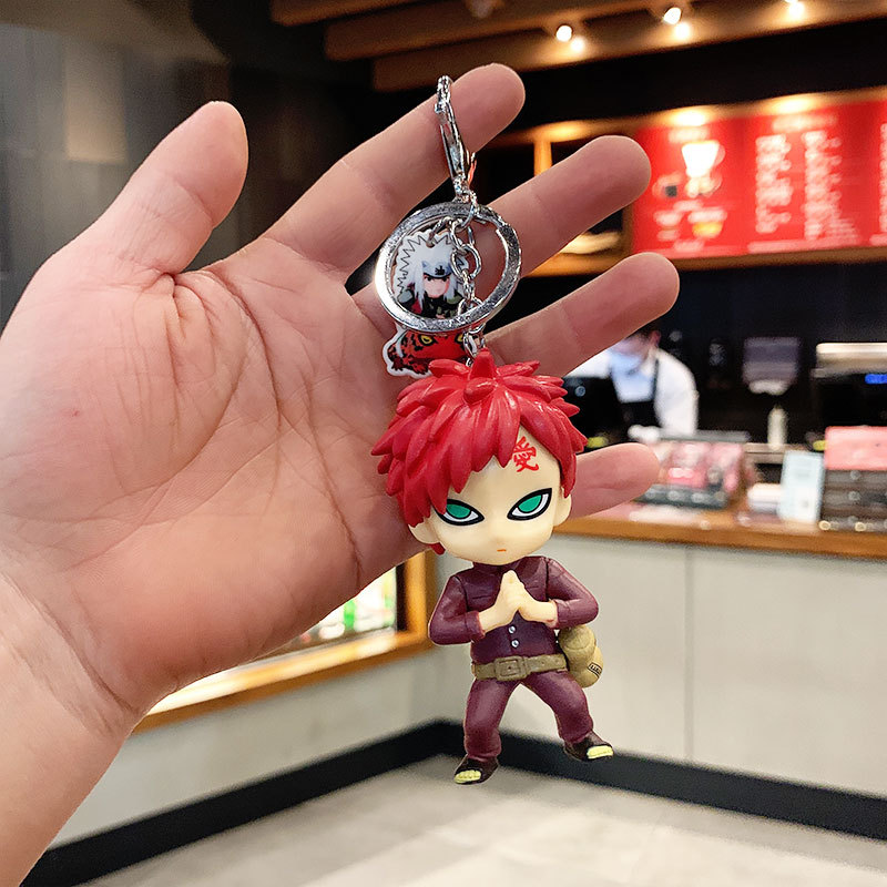 B Fire Shadow I Love LuoCartoon lovely Naruto Garage Kit Naruto Sasuke Kakashi a bag Pendant Doll chain Small gift Key buckle