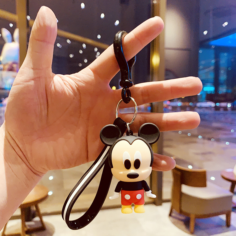 Black And White Rope + Mickey Mousea bag Doll Key buckle Pendant female lovers lovely ins originality Ring Internet celebrity automobile Key chain Small Pendant
