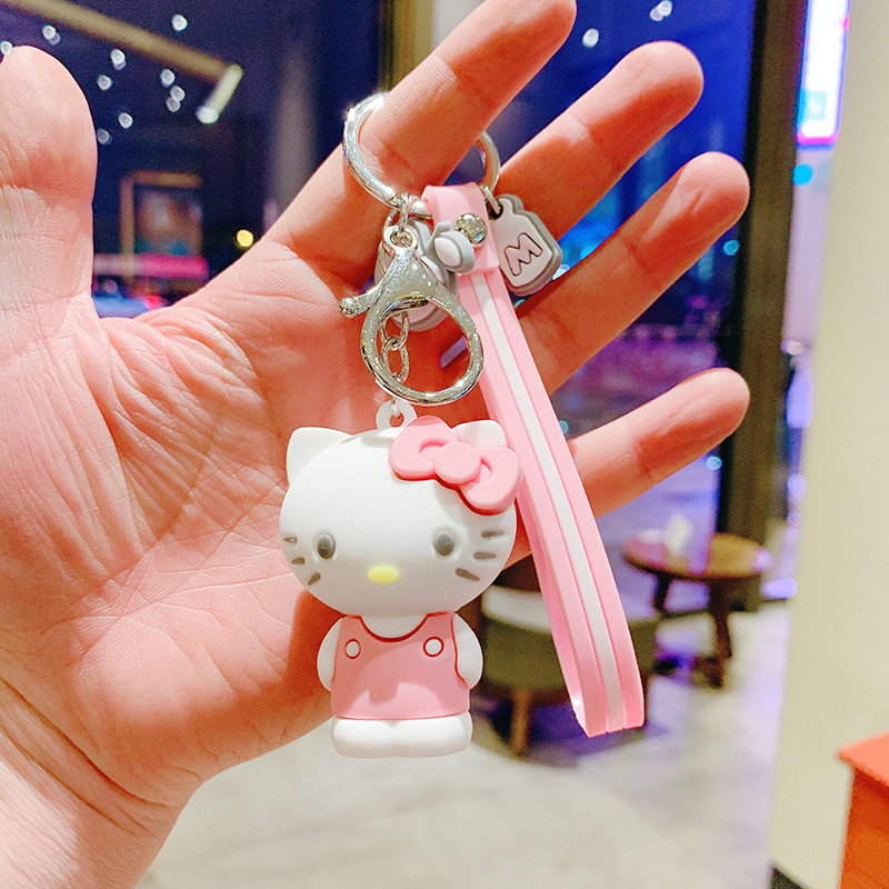 Light Yellow & KT Cata bag Doll Key buckle Pendant female lovers lovely ins originality Ring Internet celebrity automobile Key chain Small Pendant