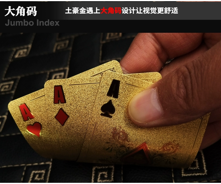 Wo Yi sáng tạo vàng lá địa phương màu vàng nhựa chơi thẻ không thấm nước bảng cá nhân trò chơi thẻ chòm sao bộ sưu tập poker - Trò chơi trên bàn
