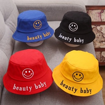 Baby fishermans hat spring and autumn cute smiling face sunblock male Summer Girl thin childrens cool hat Princess hat