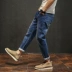 Quần harem thun nam mùa thu size lớn cho nam chất béo để tăng độ béo 2018 mới cộng với quần jeans lửng nhung