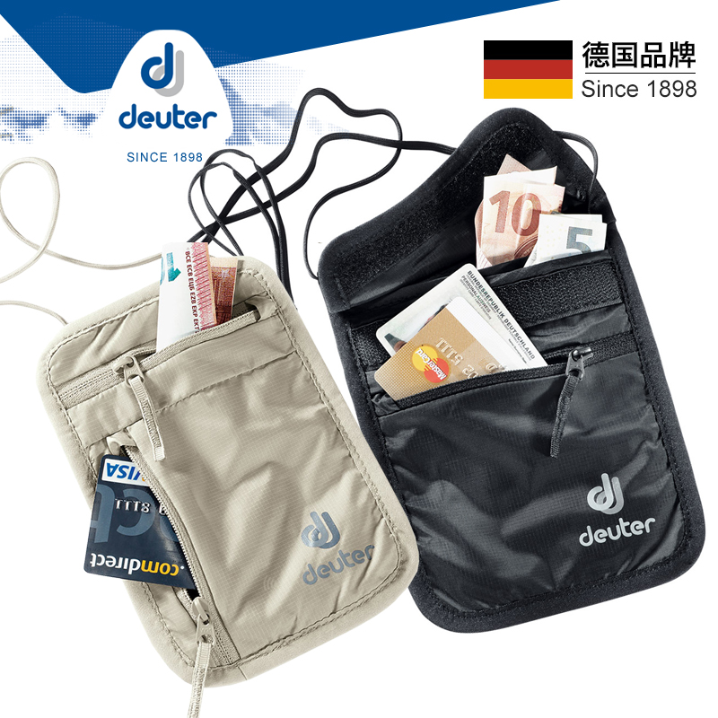 Dortt deuter personal travel certificate bag light neck travel passport mobile phone purse invisible anti-theft purse