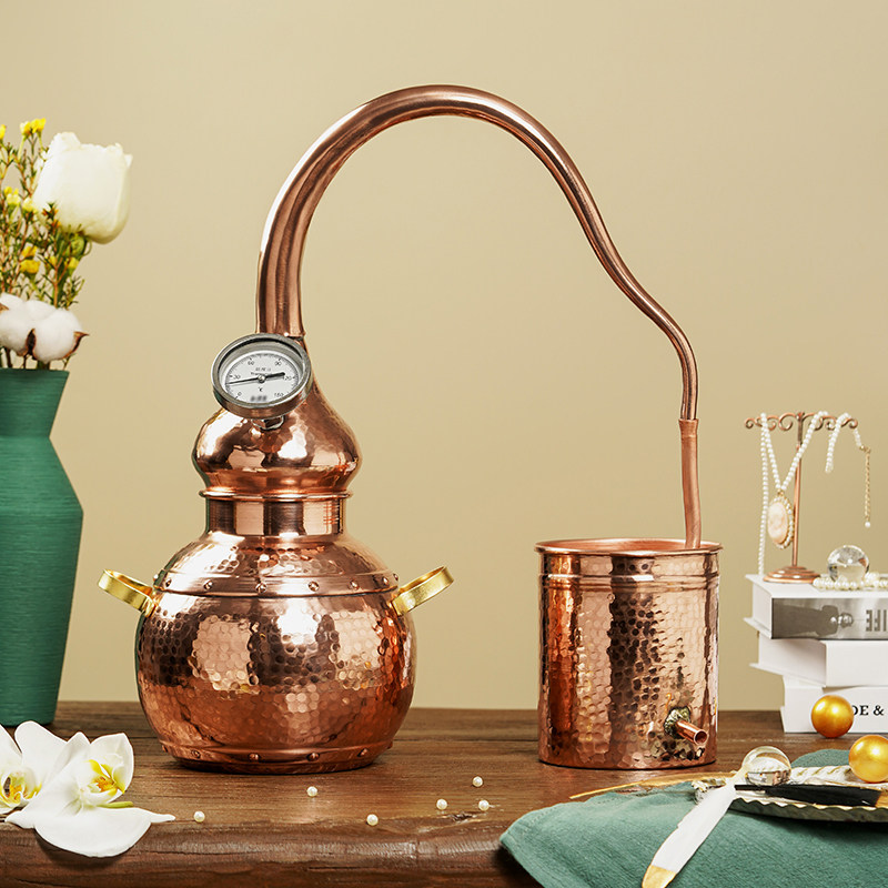 Distiller Home Small pure dew distiller Essential Oils Distilled ANCIENT METHOD PURE COPPER STEAM DISTILLER RED COPPER PURIFICATION EQUIPMENT