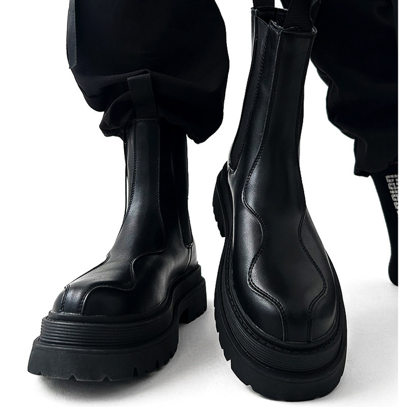 European and american black chimney chelsea boots: a must  display picture 1
