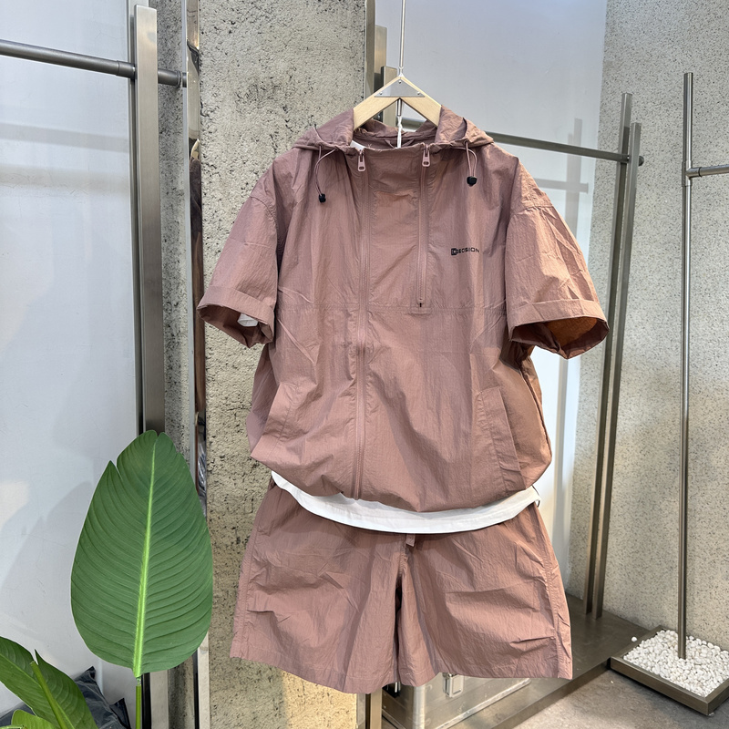 Summer Casual Sports Shorts Set for Men, Trendy Quick-Drying, Stylish Sun Protection Clothing Two-Piece Set, Korean and American Style Set