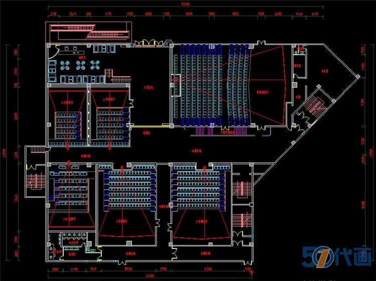 T191电影院CAD施工图纸影厅平面图布局图方案效果图建筑设...-11
