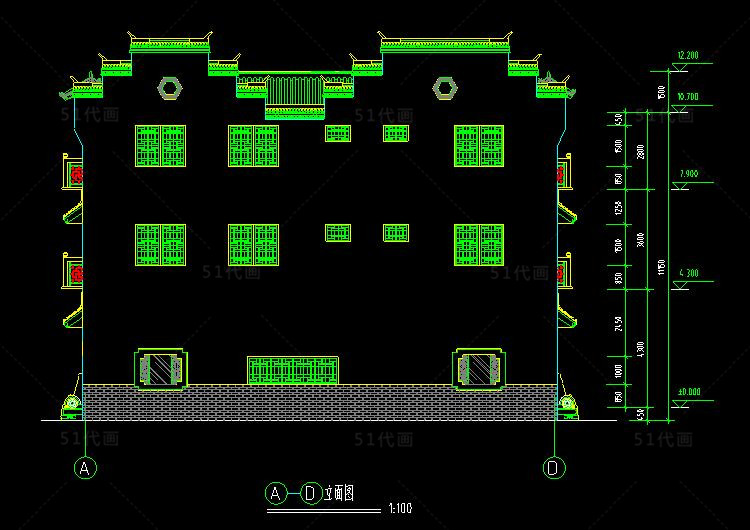 T571徽派建筑SU模型CAD图纸新中式风格古建筑民宿民居四合...-3