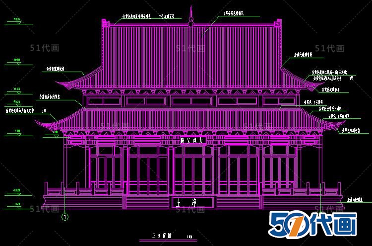 T2017中国古建筑CAD图纸大全仿古设计效果图方案施工图素材...-3