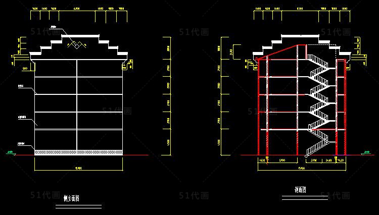 T571徽派建筑SU模型CAD图纸新中式风格古建筑民宿民居四合...-2