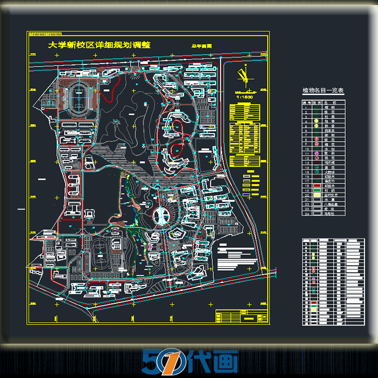 T2140大学中学小学校园学校建筑景观规划总平面设计CAD施工...-11