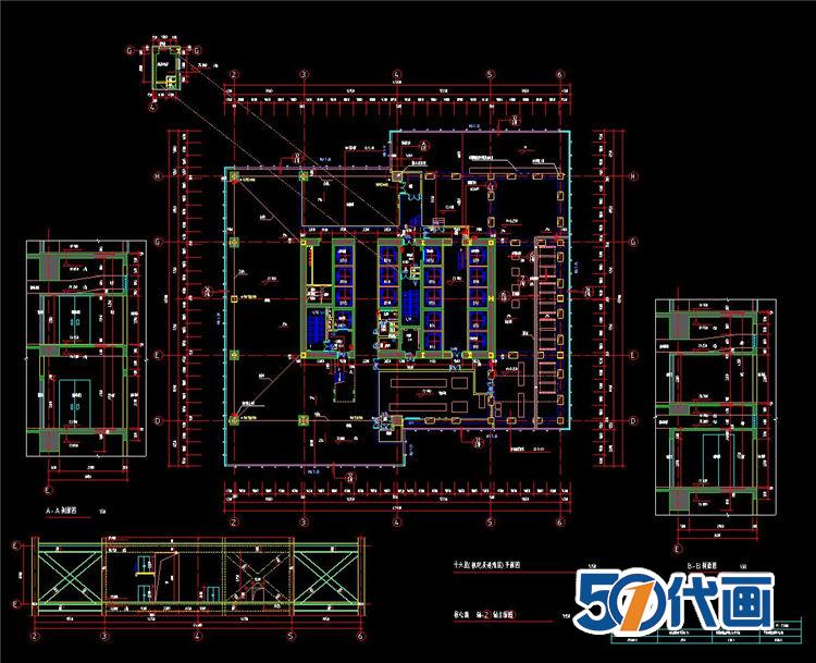 T1698 196米超高层现代风格知名企业办公楼建筑设计CAD施工...-12