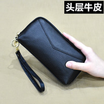 2021 new large-capacity womens clutch leather clutch long wallet female cowhide clutch coin purse tide
