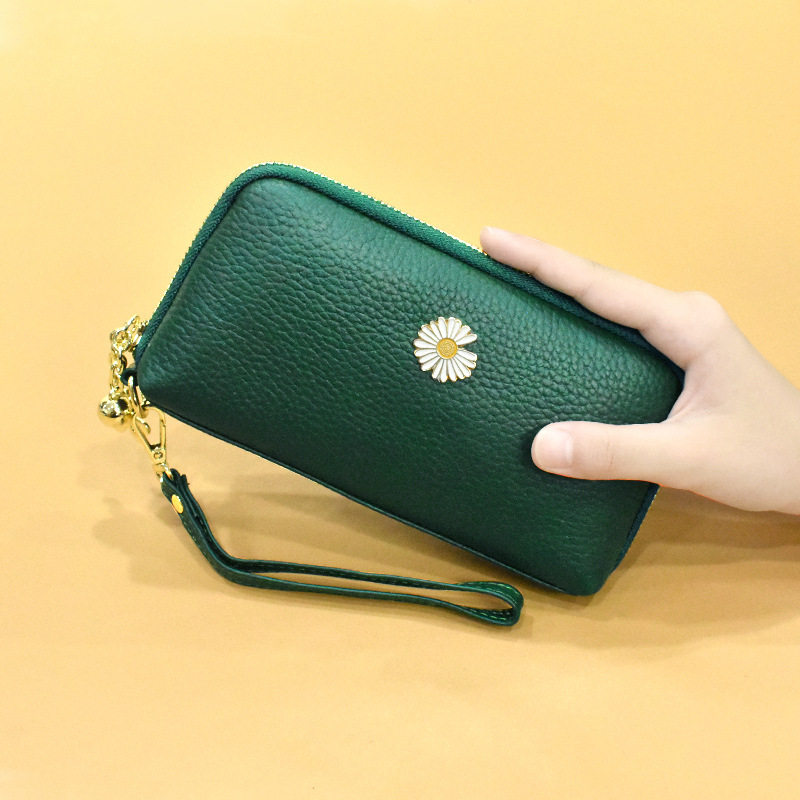 2021 new leather clutch women's simple leather coin purse clutch bag wallet women's long version small bag shell bag