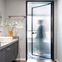 Narrow side long rainbow flat door bathroom partition toilet frosted glass Minimalist kitchen push-pull sliding door Barn single door