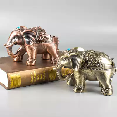 Elephant ashtray Living room household with lid creative personality trend fashion cute retro anti-flying ashtray
