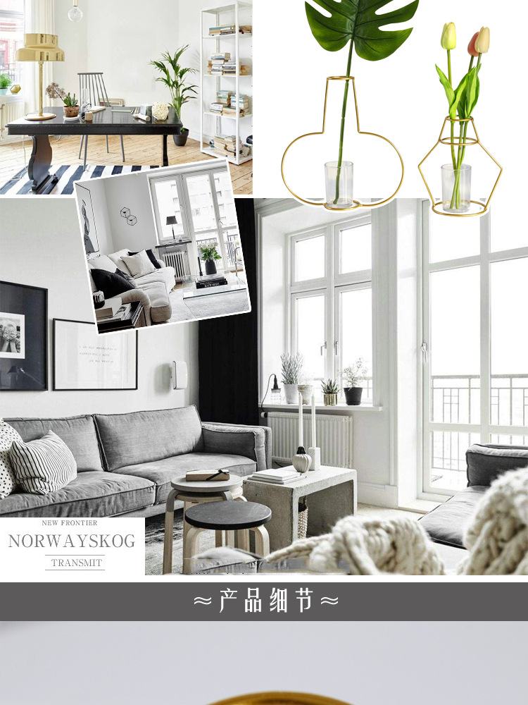 Bắc Âu rèn sắt nhỏ tươi trong nhà sáng tạo trang trí hoa khô bình hoa trang trí bảng nghệ thuật cắm hoa trang trí những đồ vật trang trí phòng khách