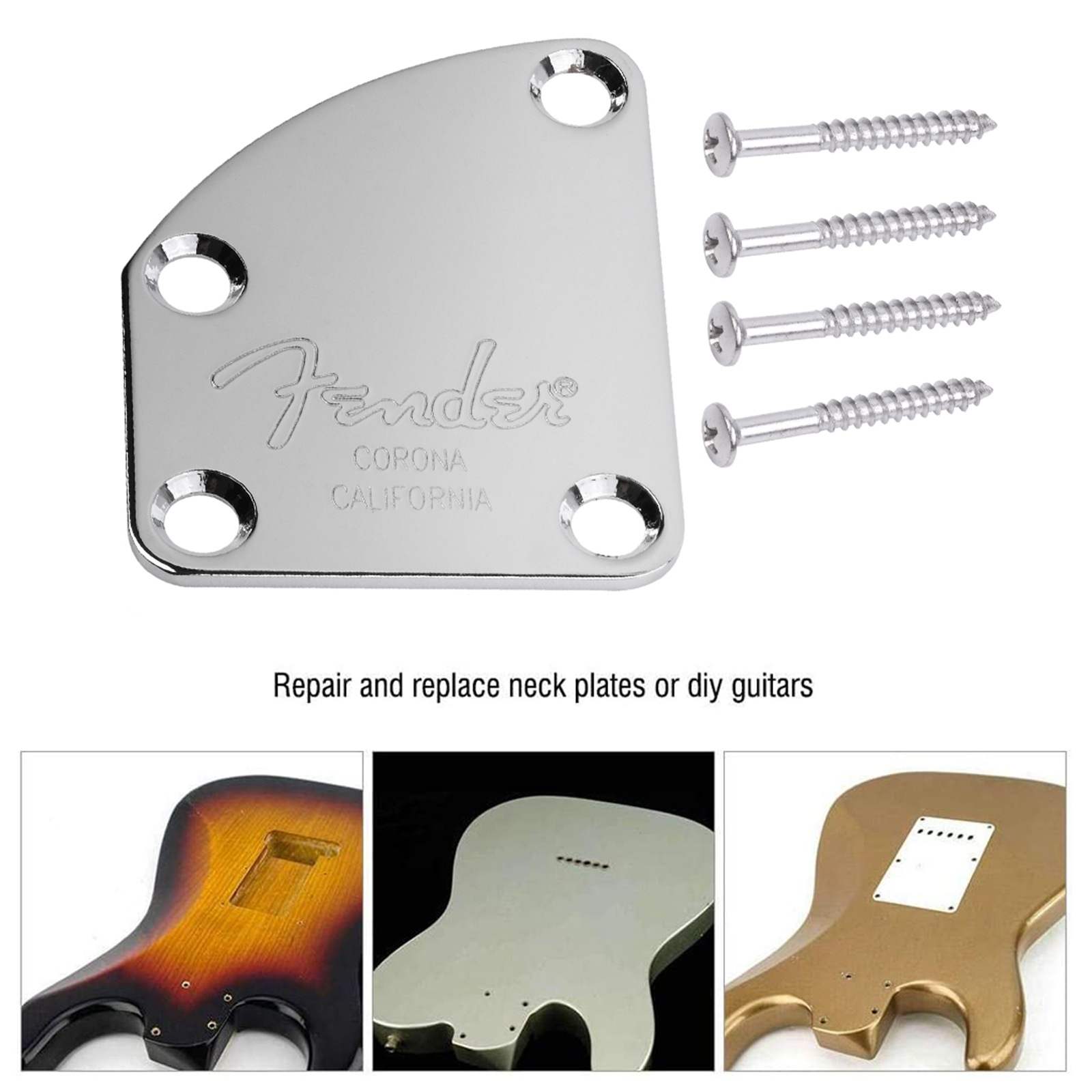 Fender Deluxe Series 4 Bolt Contoured Neck Plate Fit for Strat