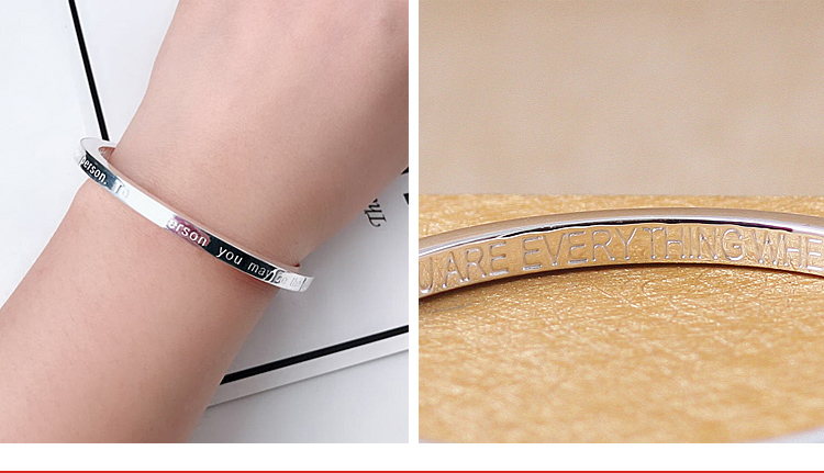 Vòng tay rắn 999 sterling bạc Bianhua hoa kéo đẩy vòng tay chữ thời trang Hàn Quốc để gửi tặng bạn gái một món quà - Vòng đeo tay Cuff vòng gỗ
