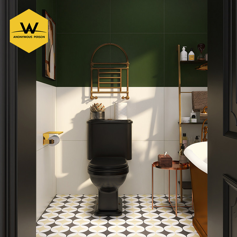 Anonymous light French toilet microcement tiles Mate Army green bathroom wall tile kitchen floor tile