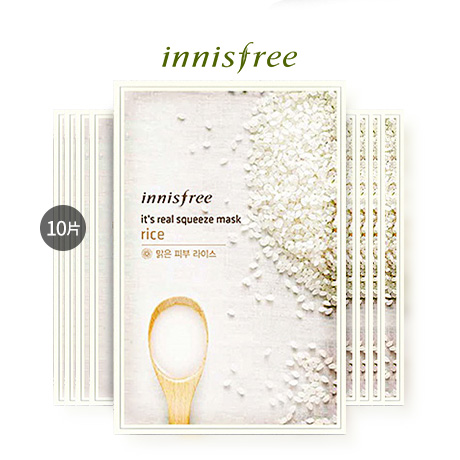 innisfree/悦诗风吟真萃鲜润面膜贴大米补水保湿提亮收缩毛孔10片