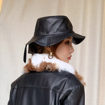 2021 Spring and Autumn New Fisherman Hat Children Sunscreen Hat Leather Sheepskin Foreign Style Joker Fashion Tide